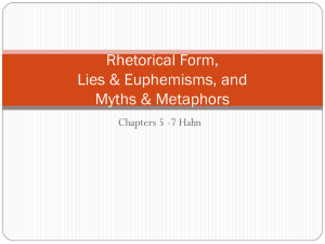 Form, Lies & Euphemisms, Metaphor & Myths