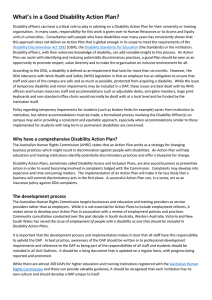 What's in a Good Disability Action Plan?