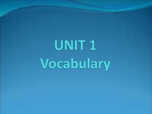 Unit 1 Lesson 1 Vocabulary Terms