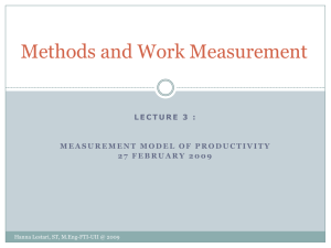 Methods and Work Measurement