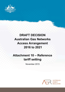 Attachment 10 - Reference tariff setting