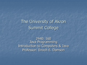 Intro to Computers & Java - GoZips.uakron.edu