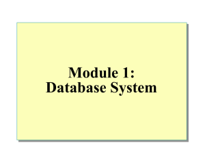 Module 1: Database System