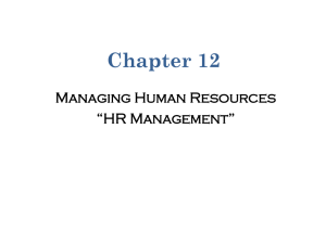 Chapter 12 - HR Management