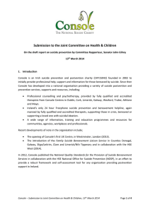 Submission to the Joint Committee on Health & Children