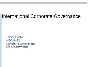 Lecture 10 - International Corporate Governance