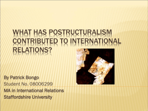 What has Poststructuralism contributed to International Relations