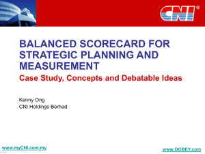 BSC for Strategic Planning and Measurement