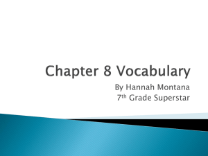 Chapter 8 Vocabulary Activities