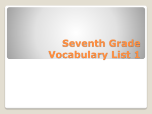 Seventh Grade Vocabulary List 1