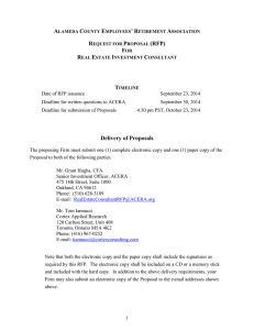 Appendix III: ACERA Sample Real Estate Investment Consulting