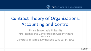 Contract Theory of Organizations, Accounting and