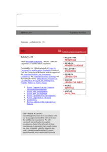 Corporate Law Bulletin 151 - March 2010