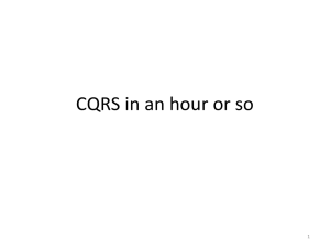 CQRS in an hour or so - Chicago ALT.NET User Group