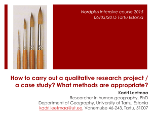 Qualitative methods in urban and regional research - UEF-Wiki