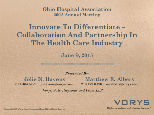 Innovate to Differentiate - Ohio Hospital Association