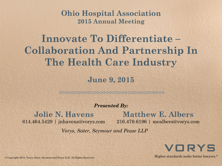 Innovate to Differentiate Ohio Hospital Association