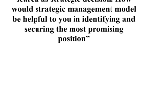 Think of your post graduation job search as strategic decision. How