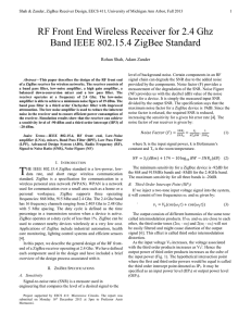 Shah & Zander, ZigBee Receiver Design, EECS 411, University of