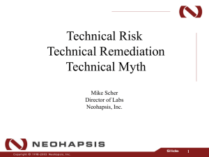 Technical Risk Technical Remediation Technical Myth