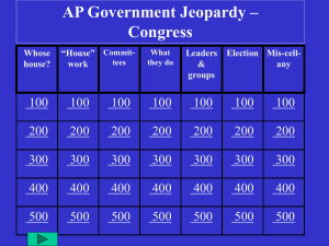 Jeopardy--Congress