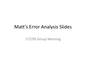 Matt*s Error Analysis Slides
