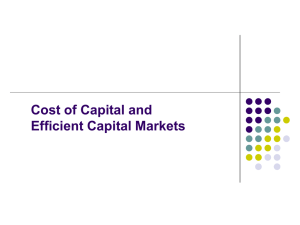 Cost of Capital and Efficient Capital Markets