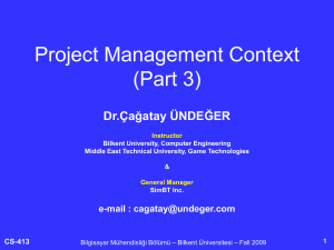 4. Project Management Context - Bilgisayar Mühendisliği Bölümü