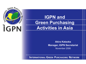 IGPN and Green Purchasing Activities in Asia - IGPN