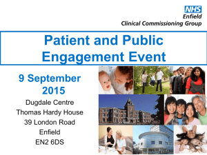 Event presentation - NHS Enfield Clinical Commissioning Group