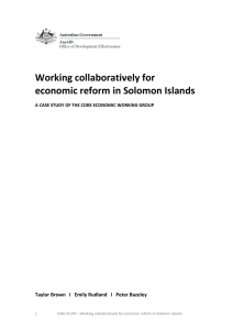 Working collaboratively for economic reform in Solomon Islands