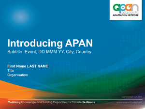 Introducing APAN Slides - Asia Pacific Adaptation Network
