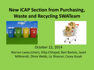 Initial Report from Purchasing, Waste and Recycling SWATeam
