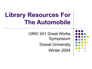 Library Resources For The Automobile