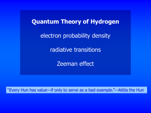 Quantum Theory of Hydrogen