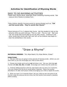 2. Identification of Rhyme Activities