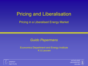 Pricing and Liberalisation Pricing in a Liberalised