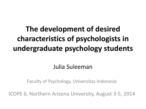 Undergraduate psychology students* desired characteristics of