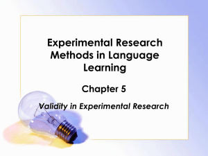 Validity in Experimental Research