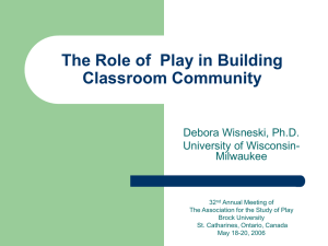 The Role of Play in Building Classroom Community