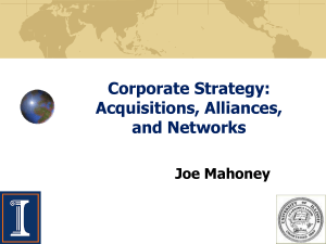 9a Corporate Strategy: Acquisitions, Alliances, and Networks
