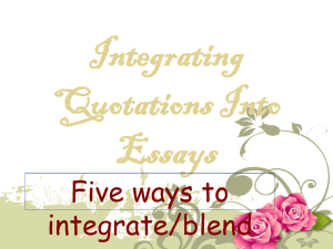 Integrating Quotations ppt. Notes