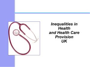 Inequalities in Health Care Provision