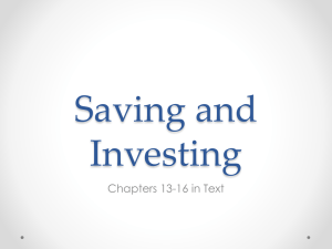 Saving and Investing