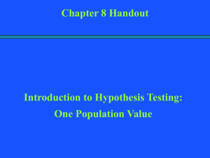 Fundamentals Of Hypothesis Testing: One Sample Test