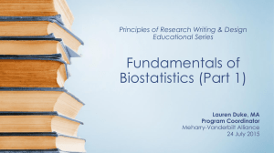 Biostatistics Fundamentals (Part 1)