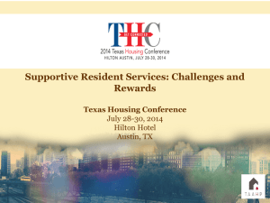 Supportive Resident Services. Challenges and Rewards
