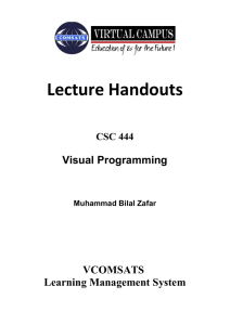 CSC444-Lecture Outline & Handouts