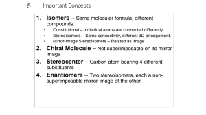 Stereochemistry Summary
