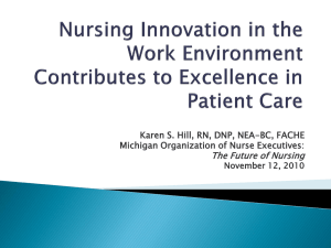 Nursing Innovation in the Work Environment Contributes